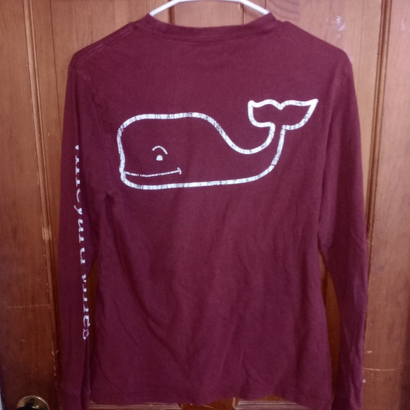 Vineyard Vines Women's Burgundy Long Sleeve Tee Size Xs - Picture 2 of 2